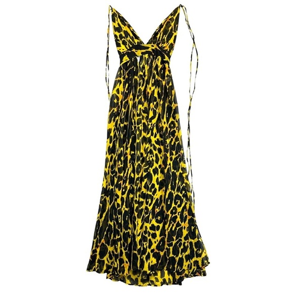 ASOS Cheetah Print Chiffon Maxi Beach Sheer Dress Dress Cover Up - Picture 2 of 10